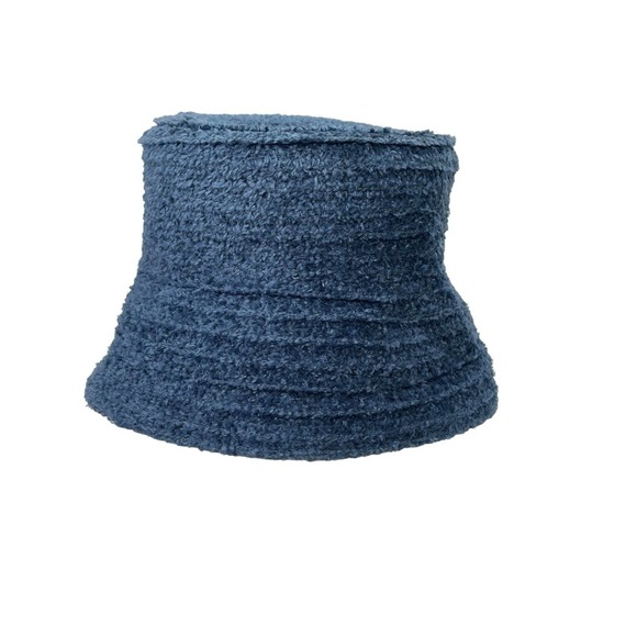 Vintage Blue Fuzzy Bucket Hat, Winter Fuzzy Bucket Hat, Betmar NY Hat - Picture 2 of 4